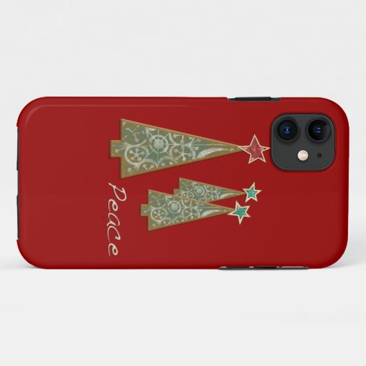 Kerstbomen - Vrede/Rood Case-Mate iPhone Case (Achterkant (horizontaal))