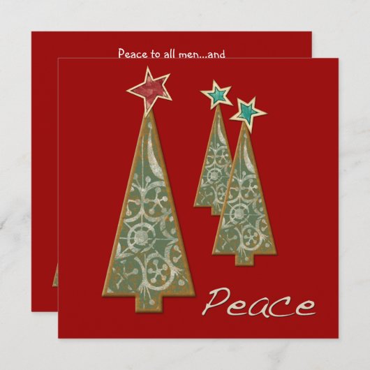 Kerstbomen - Vrede/Rood Kaart (Voorkant / Achterkant)