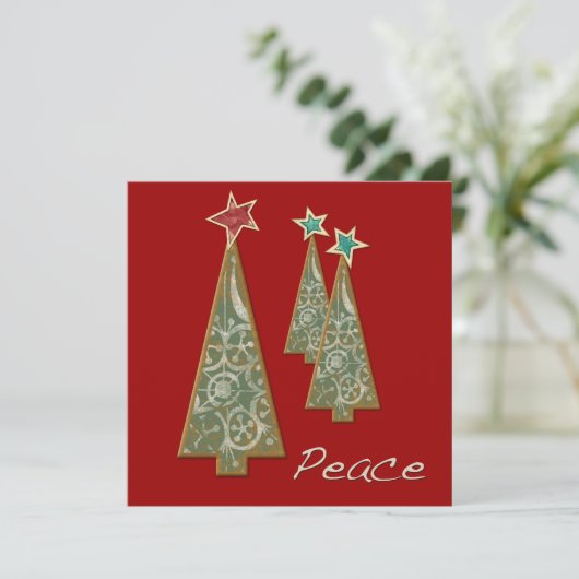 Kerstbomen - Vrede/Rood Kaart (Staand voorkant)