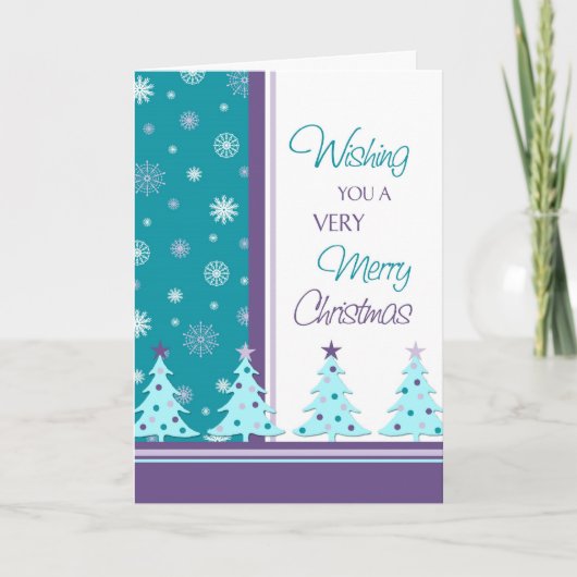 Kerstbomen Vrolijke kerst Kaart (Voorkant)