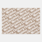 Kerstbomen "Vrolijke Kerstmis" sneeuw rustiek Inpakpapier Vel (Voorkant 3)