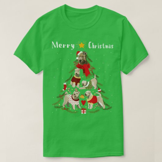 Kerstbomen waarop terrier Lover Xmas staat T-shirt (Design voorkant)