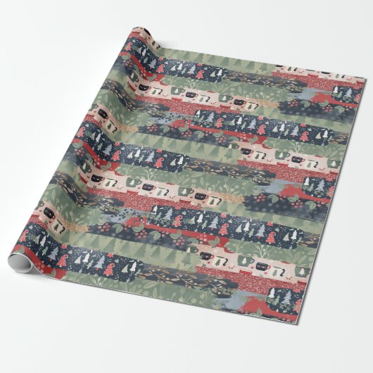 Kerstbomen & Warme Chocolade Inpakpapier (Uitgerold)