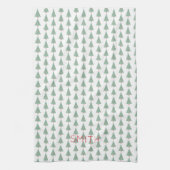 Kerstbomen Waterverf Art NAME Feestdagen Theedoek (Verticaal)