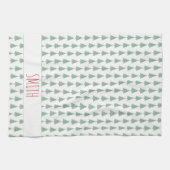 Kerstbomen Waterverf Art NAME Holiday Fun Theedoek (Horizontaal)