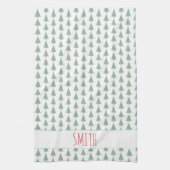 Kerstbomen Waterverf Art NAME Holiday Fun Theedoek (Verticaal)