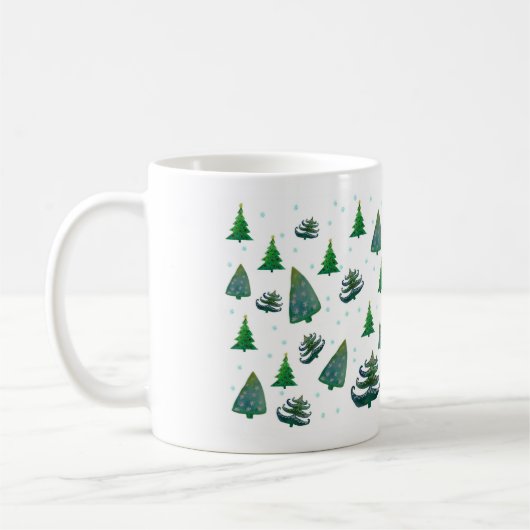 Kerstbomen Waterverf Art White Mok (Links)