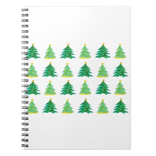 kerstbomen Waterverf Decoratie Notitieboek (Voorkant)