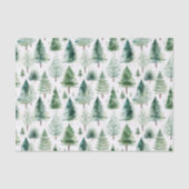 Kerstbomen Waterverf Patroon Groene Vakantie Tissuepapier (Voorkant)
