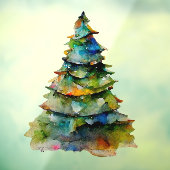 Kerstbomen Waterverf Pine Holiday Raamsticker (Vel 3)