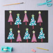 kerstbomen Weefpapier Roze & blauw Tissuepapier (Craft)