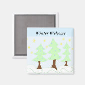 Kerstbomen - Welkom in de winter Magneet (Voorkant / Achterkant)