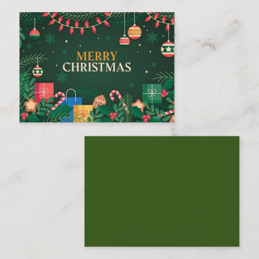 Kerstbomen, Wenskaarten 2021 Visitekaartje (Voorkant / Achterkant)