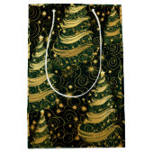 Kerstbomen wervelingen Gift Bag Medium Cadeauzakje (Voorkant)