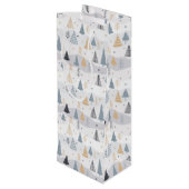 kerstbomen wijn cadeautas (Achterkant Gekanteld)