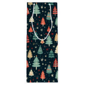 kerstbomen wijn cadeautas (Achterkant)