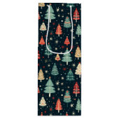 kerstbomen wijn cadeautas (Voorkant)