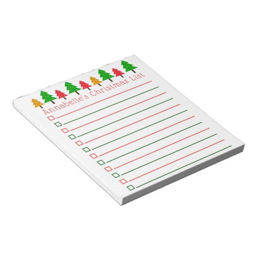 kerstbomen Winkellijst aanpassen Notitieblok (Schuin)