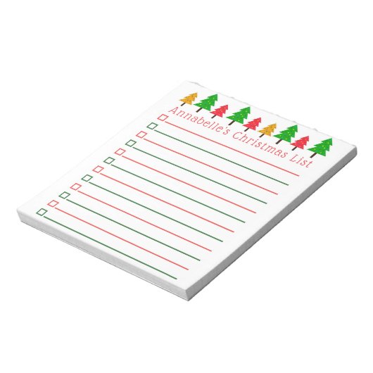 kerstbomen Winkellijst aanpassen Notitieblok (Linkerzijde)