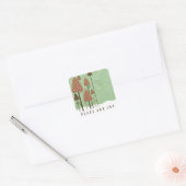 Kerstbomen Winter Sneeuw Vrede & Vreugde Feestdage Vierkante Sticker (Envelop)