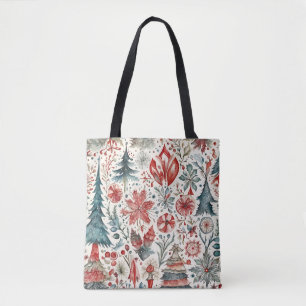 Kerstbomen, winter vakantie grillig ontwerp. tote bag