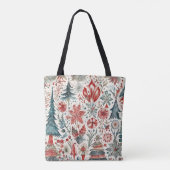 Kerstbomen, winter vakantie grillig ontwerp. tote bag (Achterkant)