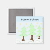 Kerstbomen - Winter Welkom Magneet (Voorkant / Achterkant)