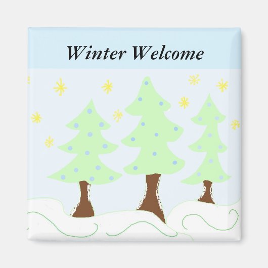 Kerstbomen - Winter Welkom Magneet (Voorkant)