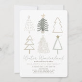 Kerstbomen Winter Wonderland Verjaardag Kaart (Voorkant)