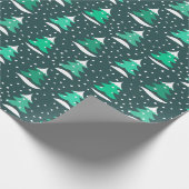 Kerstbomen winterpatroon Wrappapier Cadeaupapier (Hoek)