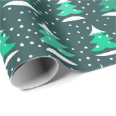 Kerstbomen winterpatroon Wrappapier Cadeaupapier (Rol Hoek)