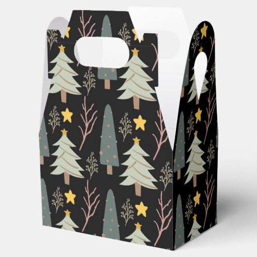 Kerstbomen Winterpatroonfeest Bossen Modern Bedankdoosjes (Geopend)