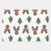 Kerstbomen winterrennen Sneeuwvlokken Inpakpapier Vel (Voorkant 3)