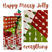 Kerstbomen Wit op Rood Cadeaupapier
