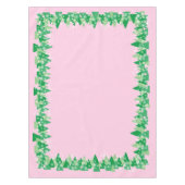 Kerstbomen Wit Sneeuwvlokken Roze Tafelkleed (Voorkant)