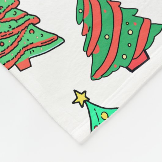 kerstbomen | Witte en groene mama Fleece Deken (Hoek)