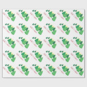 Kerstbomen & Witte Kralen Kerst Cadeaupapier (Vlak)