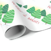 Kerstbomen & Witte Kralen Kerst Cadeaupapier (Rol Hoek)
