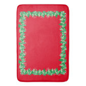 Kerstbomen Witte Sneeuwvlokken Rood Badmat (Voorkant Verticaal)
