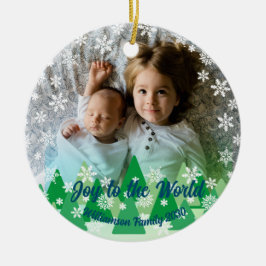 Kerstbomen Witte Sneeuwvlokken Vreugde aan de Were Keramisch Ornament