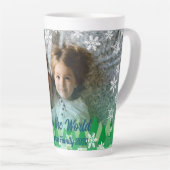 Kerstbomen Witte Sneeuwvlokken Vreugde aan de Were Latte Mok (Rechterhoek)