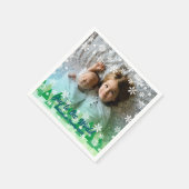 Kerstbomen Witte Sneeuwvlokken Vreugde aan de Were Servet (Hoek)