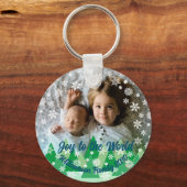 Kerstbomen Witte Sneeuwvlokken Vreugde aan de Were Sleutelhanger (Achterkant)