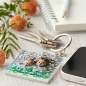 Kerstbomen Witte Sneeuwvlokken Vreugde aan de Were Sleutelhanger (Voorkant Rechts)