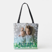Kerstbomen Witte Sneeuwvlokken Vreugde aan de Were Tote Bag (Achterkant)