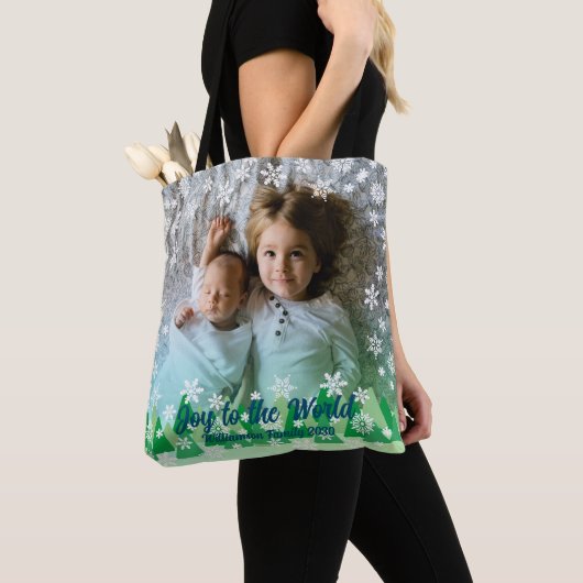 Kerstbomen Witte Sneeuwvlokken Vreugde aan de Were Tote Bag (Dichtbij)