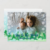 Kerstbomen Witte Sneeuwvlokken Vreugde voor de Wer Feestdagenkaart (Voorkant / Achterkant)