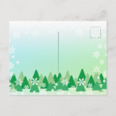 Kerstbomen Witte Sneeuwvlokken Vreugde voor de Wer Feestdagenkaart (Achterkant)