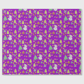 kerstbomen Wrapping Paper Mouse Paarse kaas Cadeaupapier (Vlak)