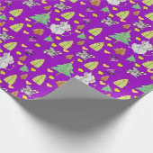 kerstbomen Wrapping Paper Mouse Paarse kaas Cadeaupapier (Hoek)